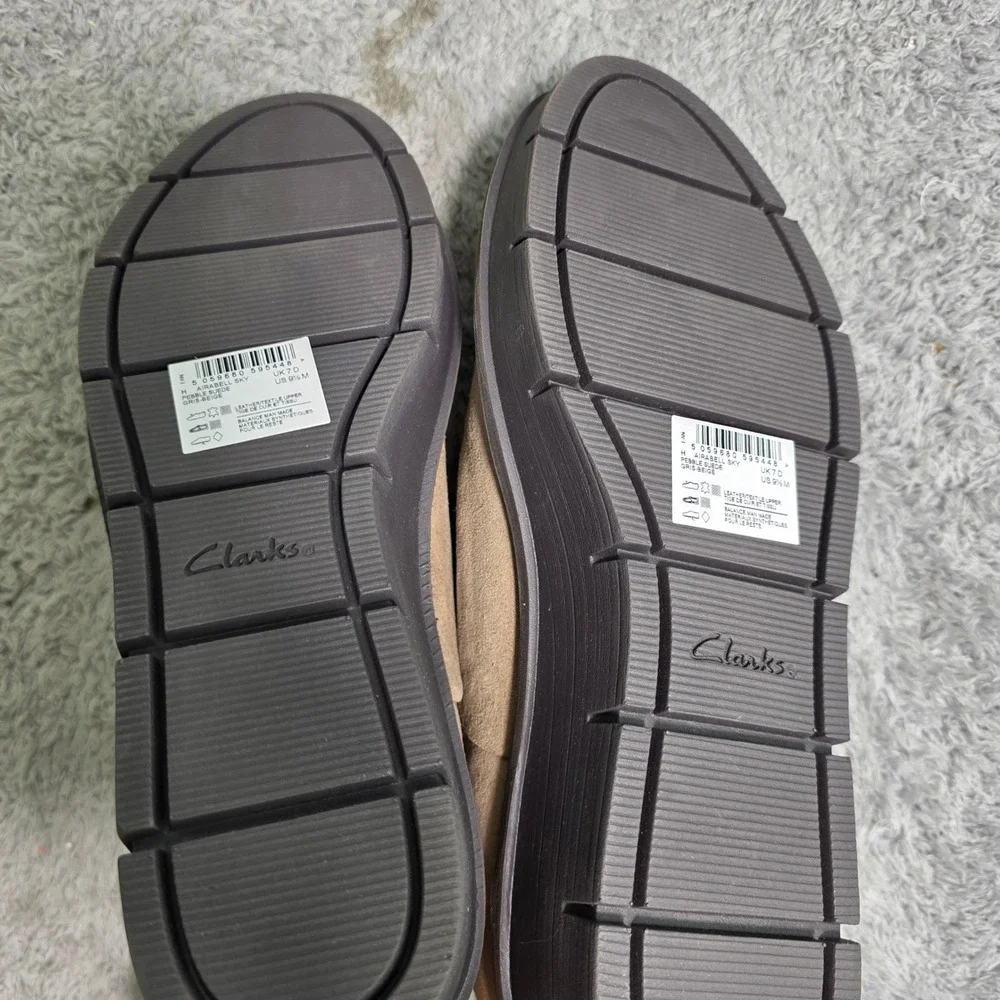 Clarks Airabell Sky Pebble Suede Slip On Wedge Loafers Womens 9.5 M‎ New